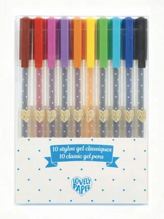 10 klasszikus színű gél toll készlet - 10 stylos gel classiques