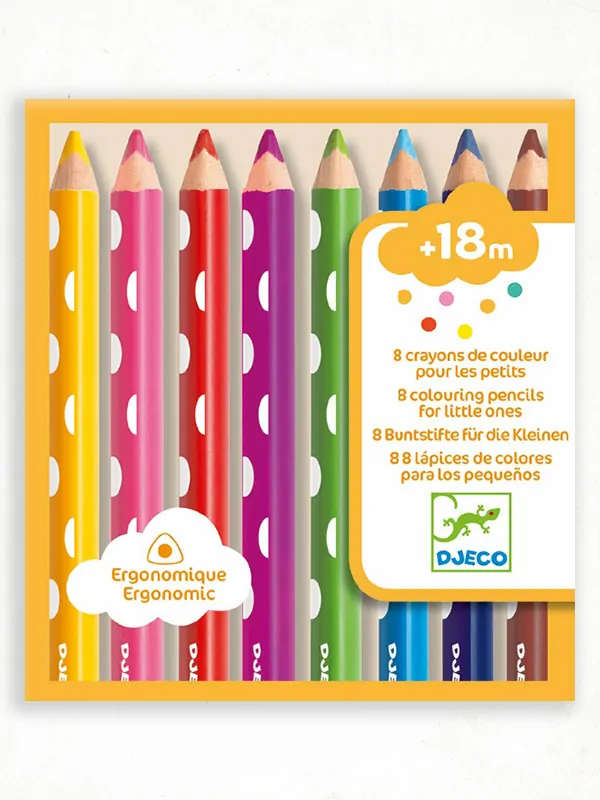 8 colouring pencils for little ones