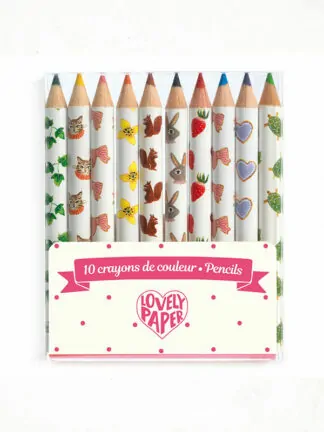 Mini színes ceruza - 10 színű készlet - 10 Aiko mini coloured pencils